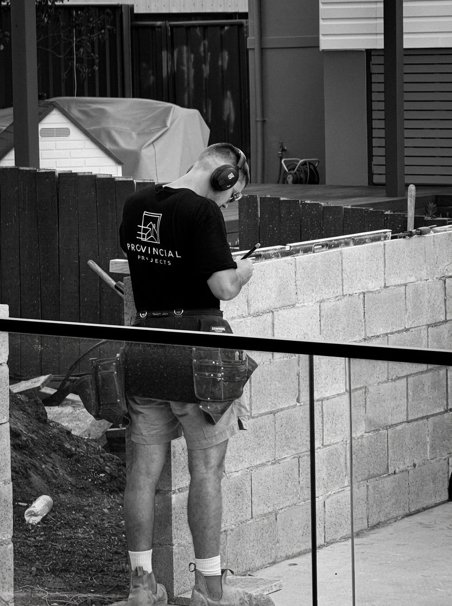 Provincial Projects builder working on site